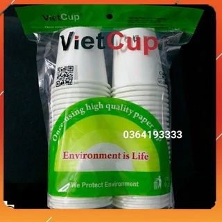 Cốc giấy Vietcup 6oz 180ml gói 50 cái không nắp - Ly giấy dùng 1 lần