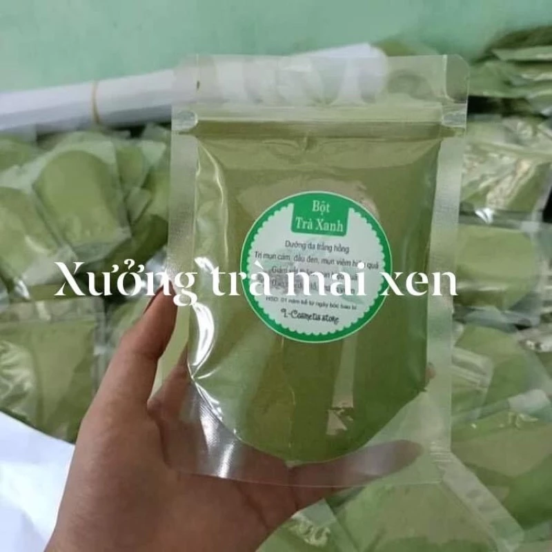 100gr bột trà xanh nguyên chất handmad