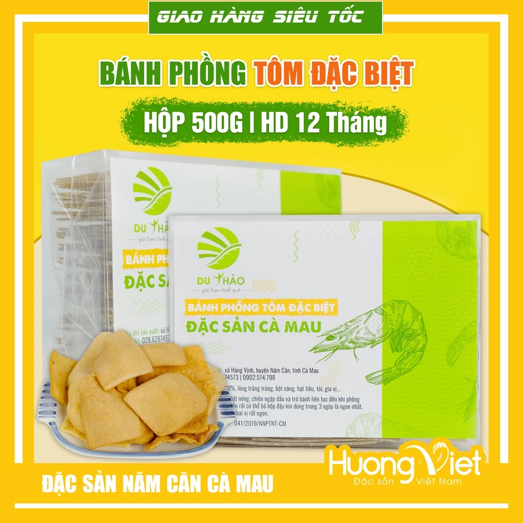 Bánh phồng tôm Cà Mau, bánh phồng tôm Năm Căn 500g, đặc sản chính gốc đậm đà vị tôm