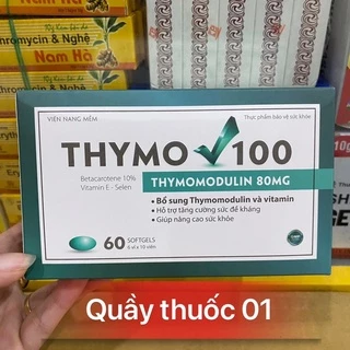 Viên nang mềm THYMO 100 - Bổ sung Thymomodulin và vitamin tăng sức đề kháng hộp 60 viên