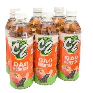 Lốc 6 chai C2 vị hồng trà đào 500ml