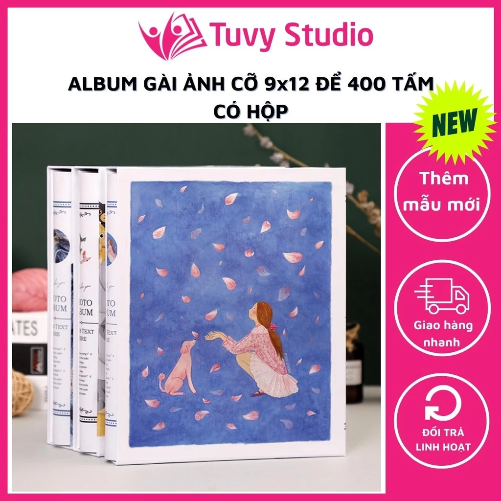 Album ảnh 9x12 đựng 400 ảnh có vỏ hộp sang trọng sẵn hàng tại Tú Vy Studio