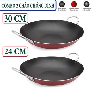 [COMBO 2 CHẢO] 2 chảo chống dính KYOFA sâu lòng 2 quai đường kính 30 cm và 24 cm Cao cấp/Chảo chiên xào chống dính