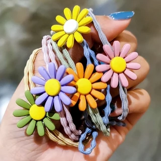 Dây Cột Tóc Hình Hoa Cúc Màu Sắc Xinh Xắn Phong Cách Hàn Quốc Cho Nữ