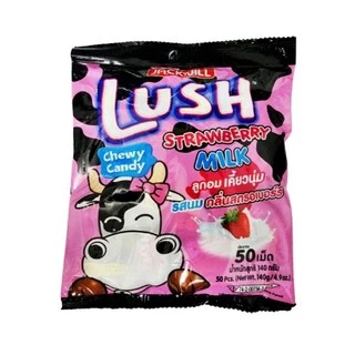 Kẹo Lush (hồng) Thái Lan Vị Dâu Strawberry Milk Chewy Candy (Gói 140g)