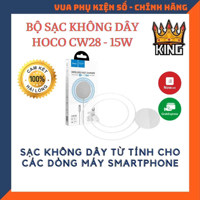 Bộ Sạc Không Dây Hoco CW 28 - 15W Từ Tính