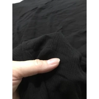 Vải đũi nhăn  đen tuyền mềm rũ mặc mát (khổ 1m5)may đầm váy, áo kiểu ,đồ bộ
