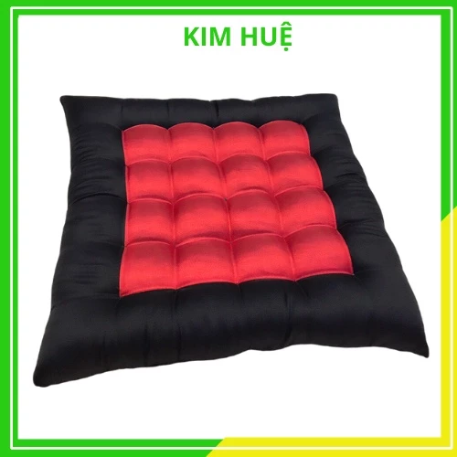 Đệm ngồi bệt vuông , đệm ngồi thiền, đệm trải ghế (họa tiết đỏ thêu gấm lụa sang trọng) - Kim Huệ X41