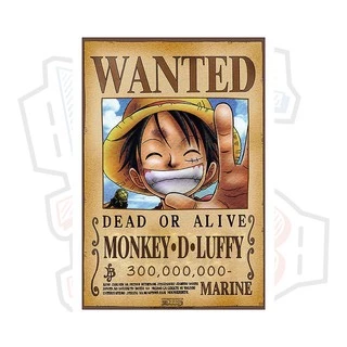 Poster truy nã Luffy Mũ Rơm - One Piece