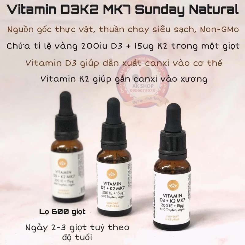 vitamin d3k2 mk7 hàng chính hãng Đức