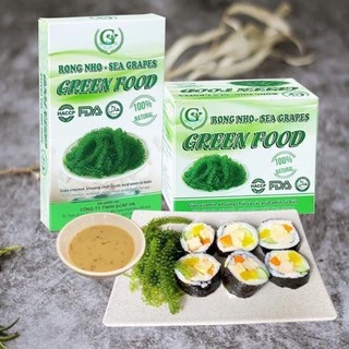 Rong nho biển hộp 200gram - Hộp 100gr ( 5 túi rong ) -Rong nho tách nước Green Food cao cấp