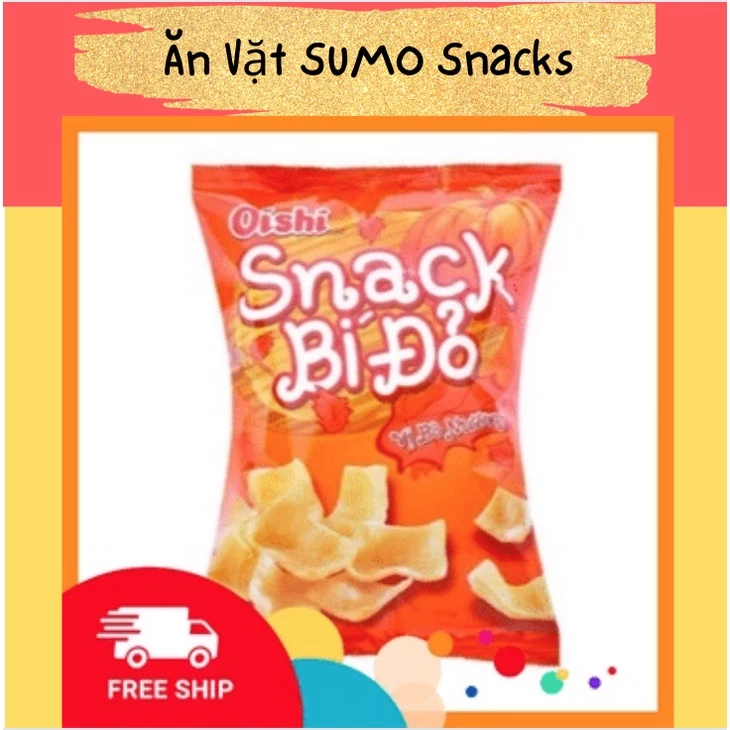 Bim Bim Snack Bí Đỏ Vị Bò Nướng Oishi 35/40g-Ăn Vặt Sumo Snack