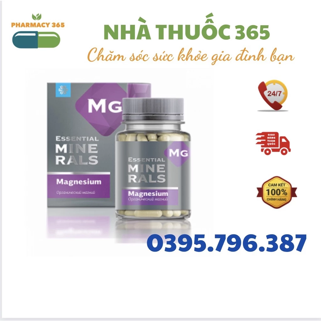 [ Bổ sung Magie hỗ trợ ngủ ] Thực phẩm bảo vệ sức khỏe Essential Minerals Magnesium – 60 viên/lọ