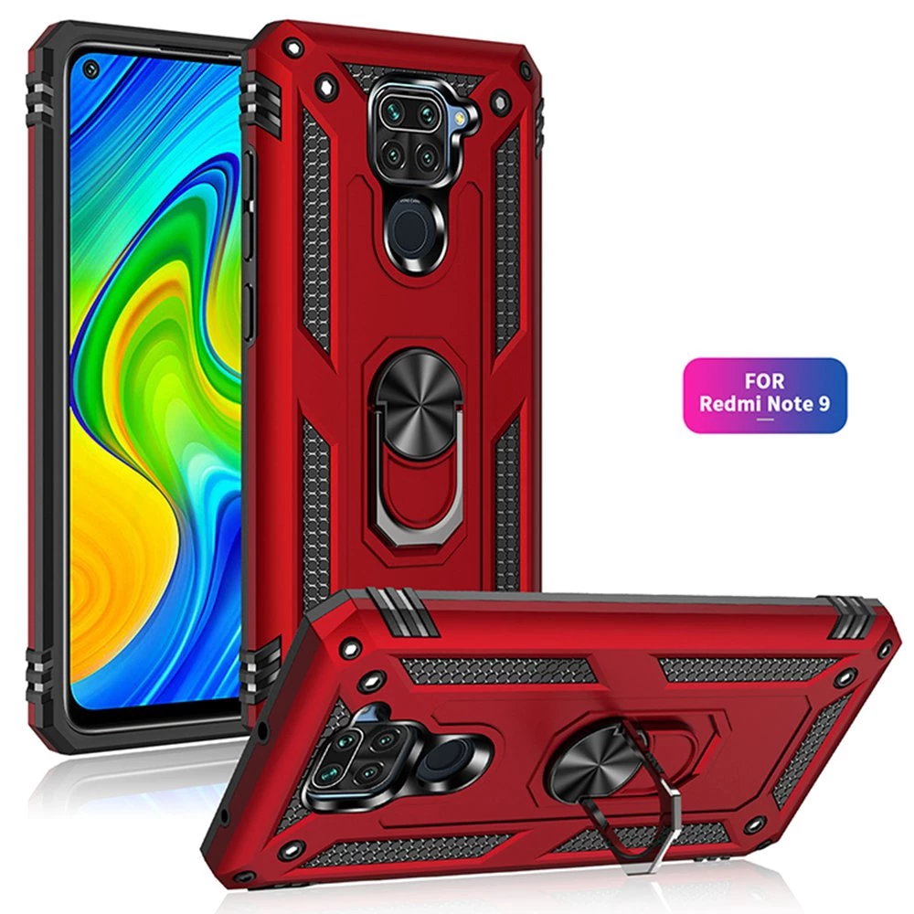 Ốp lưng đầy màu sắc Redmi Note 9 Vỏ chống sốc Redmi Note9 Giá đỡ nhẫn đeo tay PC cứng Vỏ điện thoại Vỏ giáp