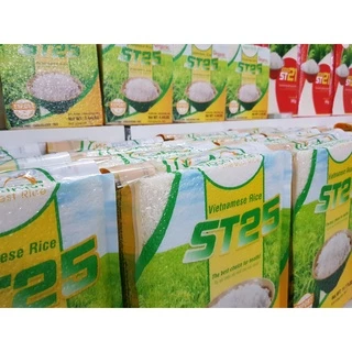 Gạo ST25 - Gạo hữu cơ xuất khẩu (Bao bì hút chân không) - Gạo Ngon Nhất - Gaongonnhat - Túi 5kg