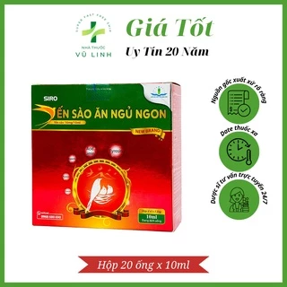 (CHÍNH HÃNG) Siro yến sào ăn ngủ ngon - giúp bồi bổ cơ thể, nâng cao đề kháng cho bé Hộp 20 ống 10ml