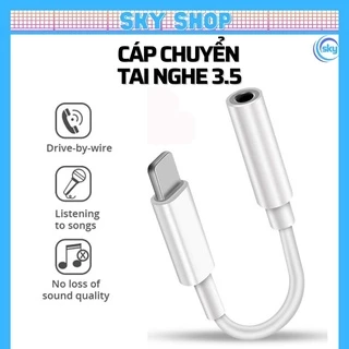 Cáp chuyển đổi tai nghe sang chân tròn 3.5 mm có hỗ trợ mic đàm thoại-Dây Zắc,giắc,Jack [SKY]