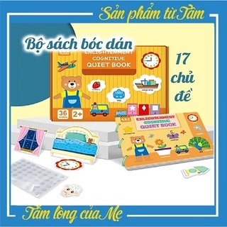 Đồ Chơi Giáo Dục Sớm Cho Bé, Bảng Bận Rộn Quiet Book, Busy Board, Bóc Dán Cho Bé 2-6 tuổi, Học Liệu Bóc Dán 17 Chủ Đề