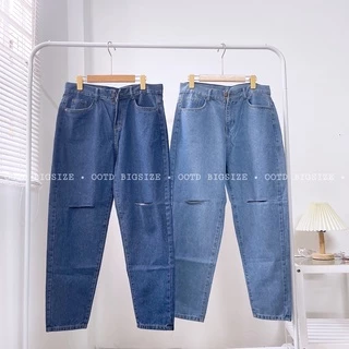 Quần baggy jean bigsize rách gối