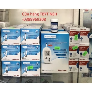 Hộp 50 que thử đường huyết SINOCARE Safe-Accu,Que TEST Thử Đường Huyết +kim lấy chích máu đường huyết Safe Accu SINOCARE