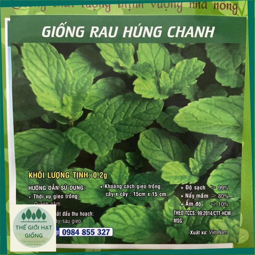 [gói 0.2gr] Hạt Giống Húng Chanh