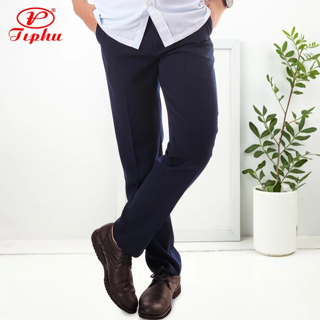 Quần tây nam học sinh xanh và đen, ống suông, form truyền thống, vải cashmer 2da, big size đến 120kg