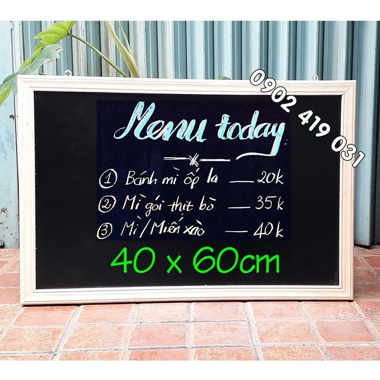 Bảng Menu Khung Gỗ Mặt Dập Gân Nổi [ HCM Chọn Hỏa Tốc - GIAO 2H ]