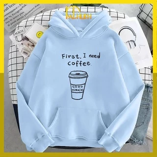 ÁO HOODIE UNISEX IN I NEED COFFEE (NHIỀU MÀU)