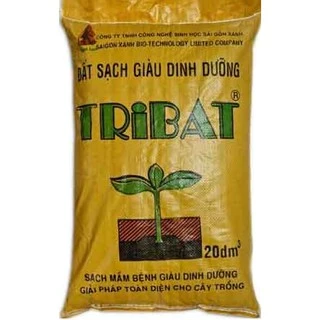 Đất sạch Tribat đất trồng cây giàu dinh dưỡng (8-10kg) 20dm3 (có giao hỏa tốc trong tpHCM) - đất tribat bao vàng