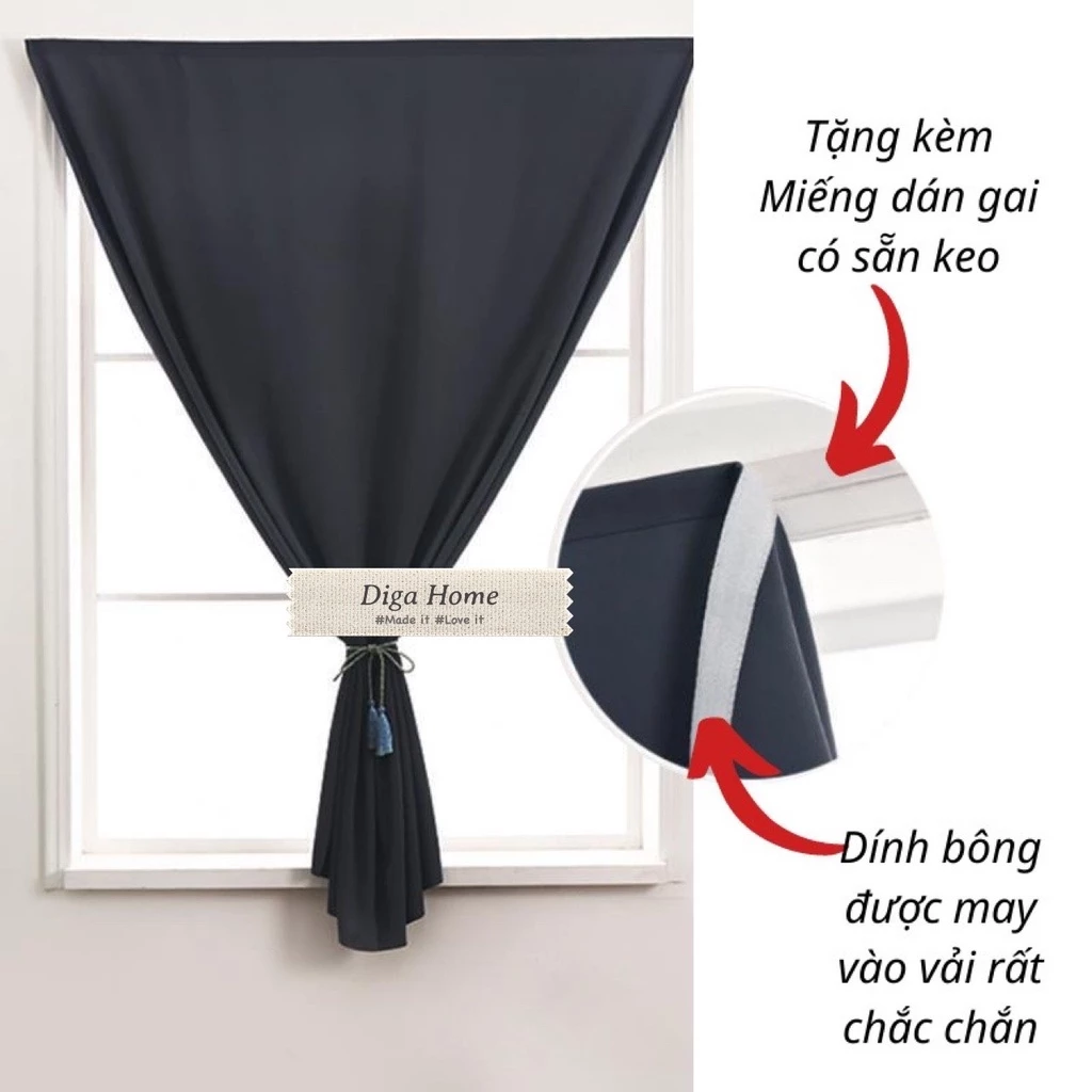 Rèm Dán Đa Năng-Không Cần Khoan Vô Cùng Tiện Lợi, Chất Liệu Vải Cản Sáng Tốt-Nhiều Màu,Nhiều Kích Thước