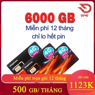 Sim 4G Vinaphone U1500/ VD159/ Sky59 500GB/tháng data miễn phí gọi,12 tháng Ko Cần Nạp Tiền ( Có hỗ trợ Esim)