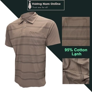 Áo thun nam có cổ form rộng tay ngắn polo trung niên cotton đẹp SỌC NGANG FF19DD