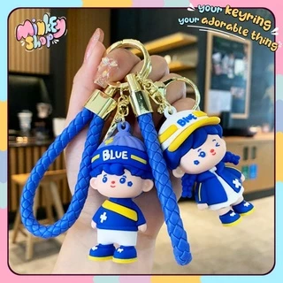 Móc khóa đẹp hình bé trai bé gái BLUE dễ thương, phụ kiện ô tô, túi xách, ba lô Cute -Minkey