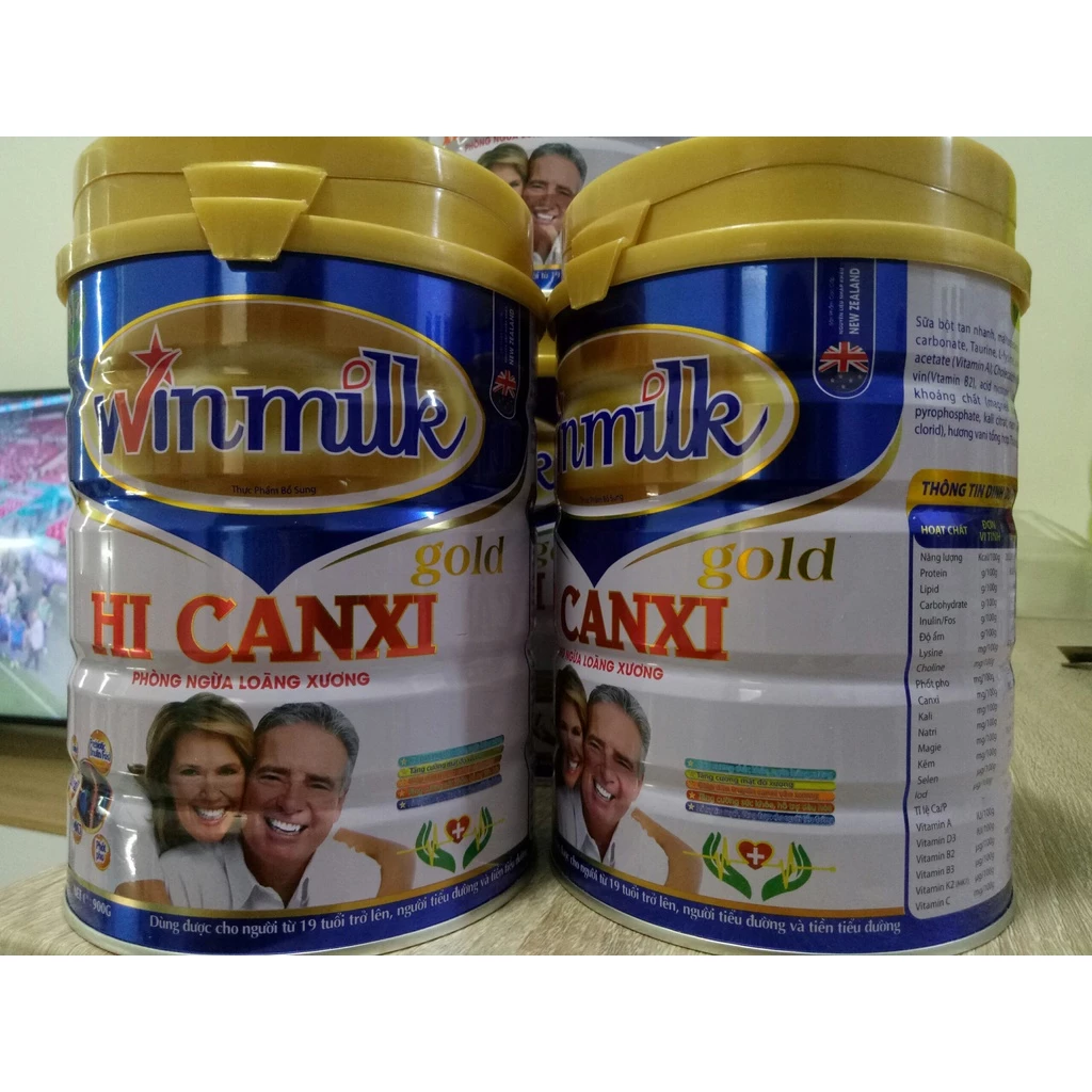 Sữa hi-canxi dành cho người già loãng xương, người bị tiểu đường - Sữa bột winmilk hi canxi 900g