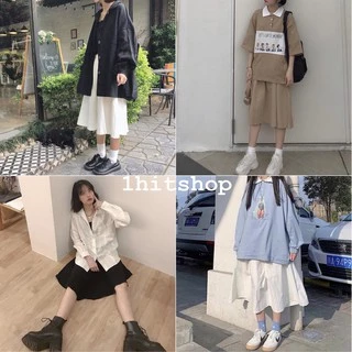 Chân Váy TRƠN Ulzzang Nữ (Lưng Thun: Eo 55cm - 74cm) 1hitshop