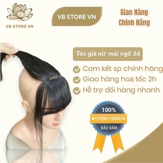 🔆(Chính Hãng) Tóc giả nữ Mái ngố 3d làm bằng sợi Tóc Thật có rãnh dệt tàng hình Cao Cấp