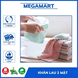 Khăn Lau 2 Mặt Đa Năng Siêu Thấm Nước, Khăn Lau Mẫu Mới Siêu Thấm Hút Mềm Mịn Vải Không Xù - MEGAMART