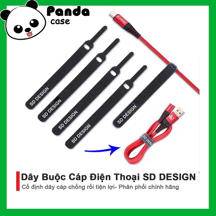Dây cuốn cáp sạc điện thoại, tai nghe chống rối SD Design buộc dây cố định siêu tiện lợi - PandaCase