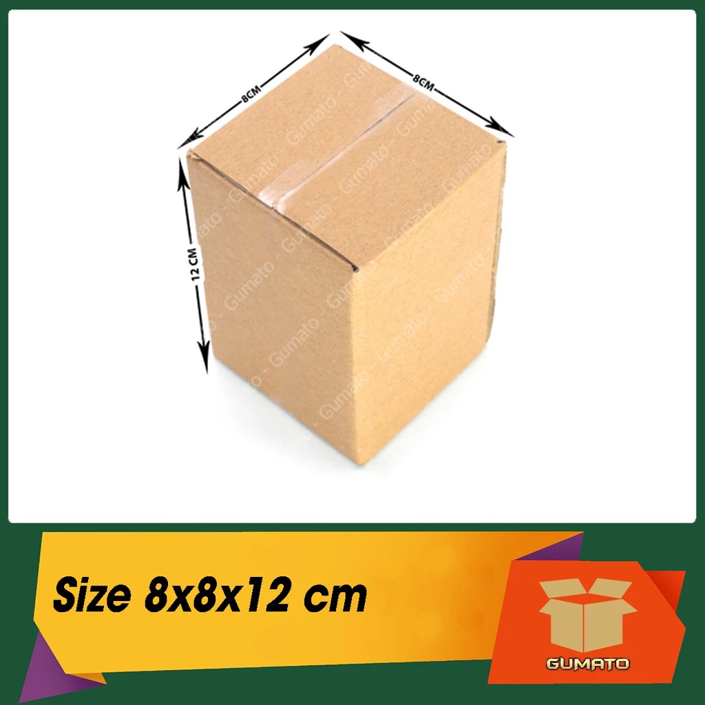 Size 8x8x12 cm, hộp giấy thùng carton gói hàng tại Gumato (Mã số P7)
