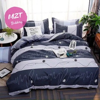 Bộ chăn ga cotton poly M2T Bedding chăn ga Hàn Quốc họa tiết Nhịp Tim đủ size miễn phí bo chun