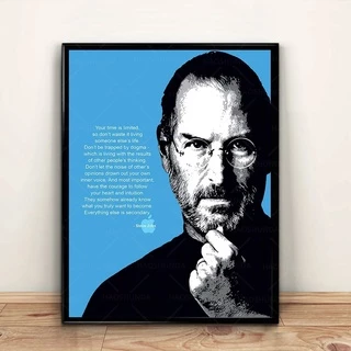 Tranh Vải Bạt Treo Tường In Hình Steve Jobs Your TIME is Limited Motivational Trang Trí Nhà Cửa
