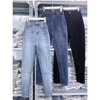 Quần Dài Jean BigSize Trơn Lưng Siêu Cao - Co Giãn Mạnh - Quần Skinny Bigsize Lưng Cao - Quần Jean Cạp Cao