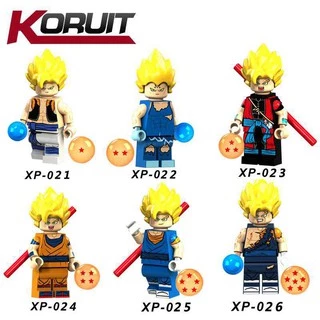 Minifigures Các Nhân Vật Trong Phim 7 Viên Ngọc Rồng Son Goku - Dragon Ball Goku Koruit XP021 XP022 XP023 XP024 XP025