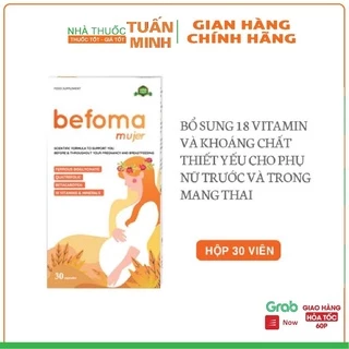 Befoma - Vitamin tổng hợp bổ sung 18 vitamin và khoáng chất thiết yếu cho bà bầu (hộp 30 viên)