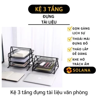 [GIÁ SỈ] Kệ Đựng Tài Liệu - Khay Lưới 3 Tầng Để Tài Liệu, Hồ Sơ Văn Phòng Bằng Kim Loại 9377