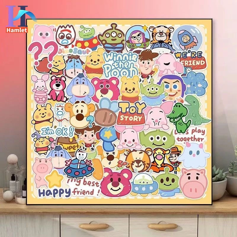 Bộ tranh sơn dầu acrylic Hamlet tô màu theo số hình Buzz Lightyear/ Strawberry Bear/ Crayon Shin-chan cỡ 40*40cm