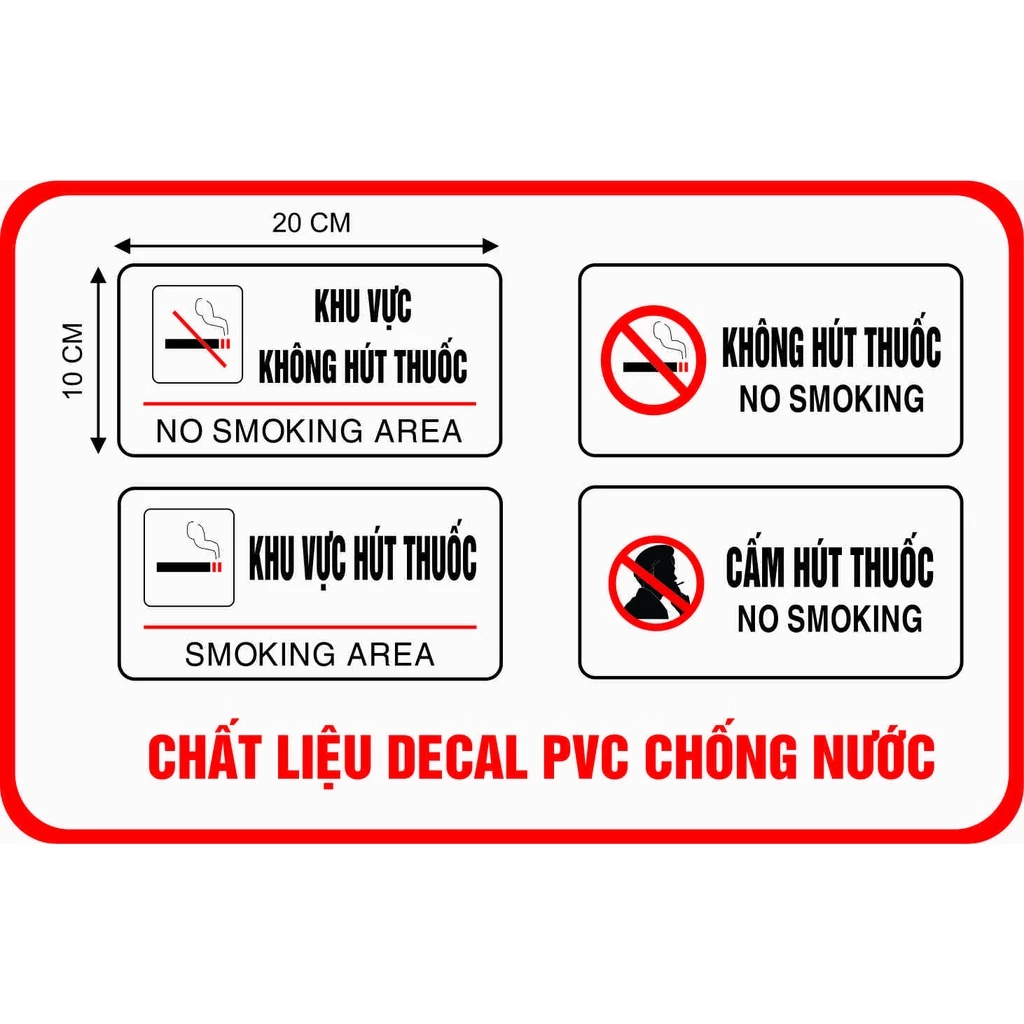 nhãn dán không hút thuốc