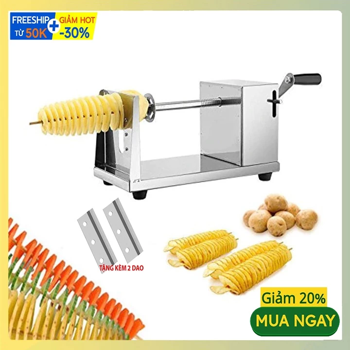 Máy làm khoai tây lốc xoáy tặng kèm 2 lưỡi dao
