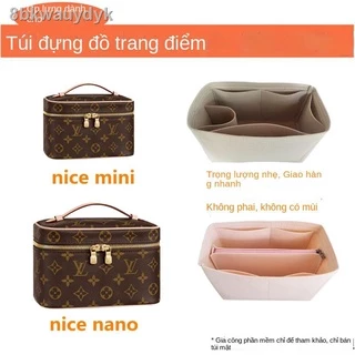 ☁ [SALE]✟Được sử dụng cho lv Nice nano mini PM BB lót túi hộp mỹ phẩm trung đựng hỗ trợ