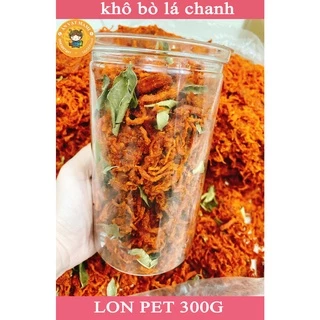 KHÔ BÒ SỢI LÁ CHANH, lon pet 300g, loại ngon, Mami Food